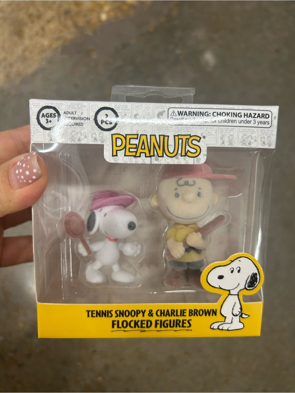 Peanuts Tennis Snoopy & Charlie Brown Flocked Figures